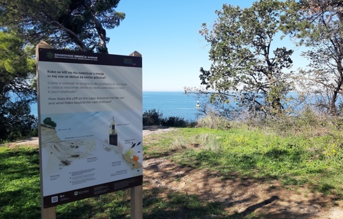 Krajinski park Debeli rtič tabla