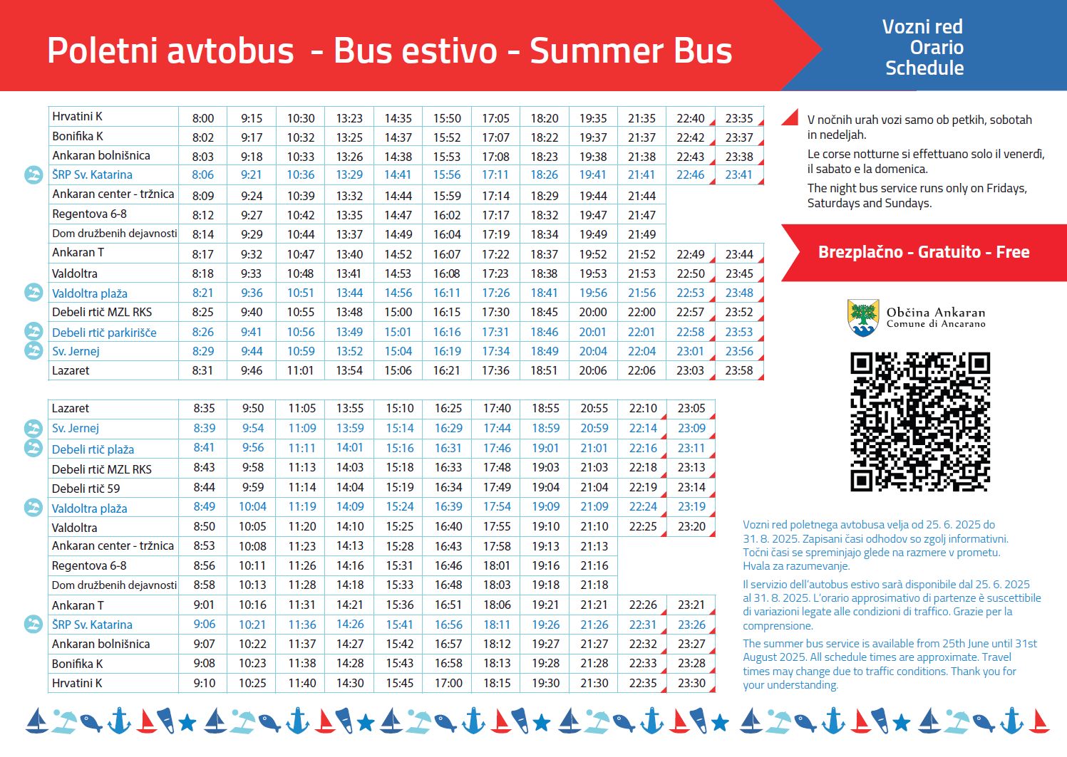 Poletni bus 2025 urnik foto