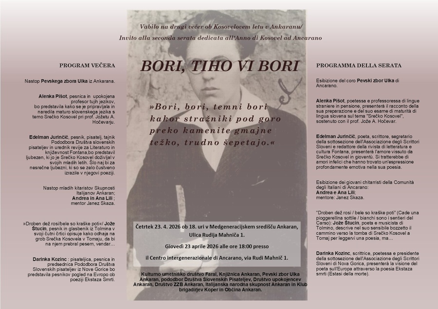 Drugi večer ob Kosovelovem letu v Ankaranu