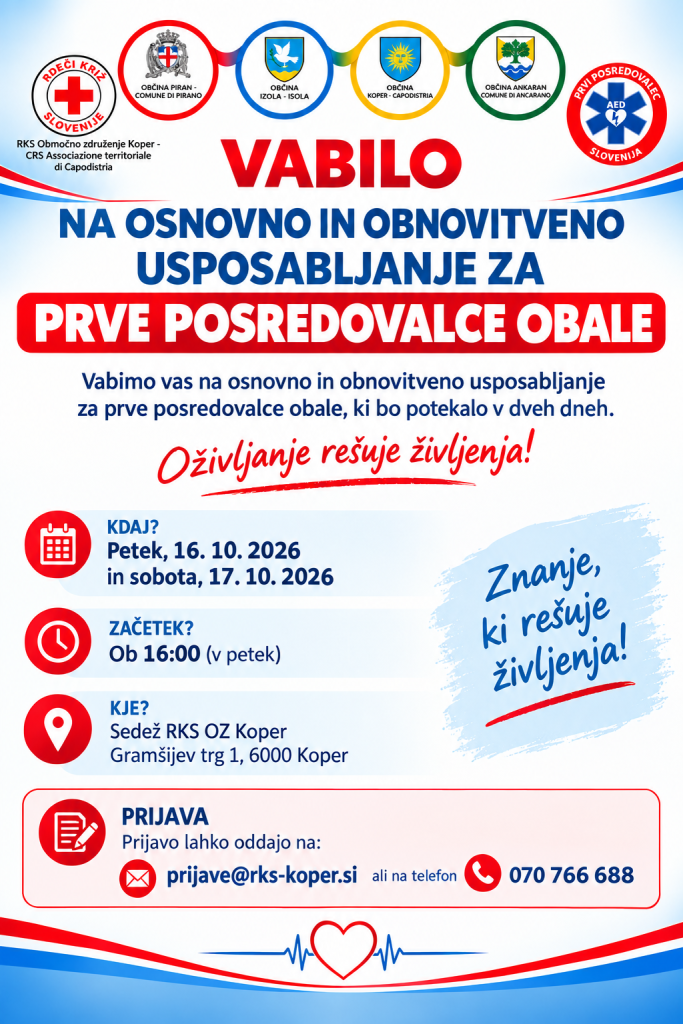 Usposabljanje za prve posredovalce – znanje, ki rešuje življenja